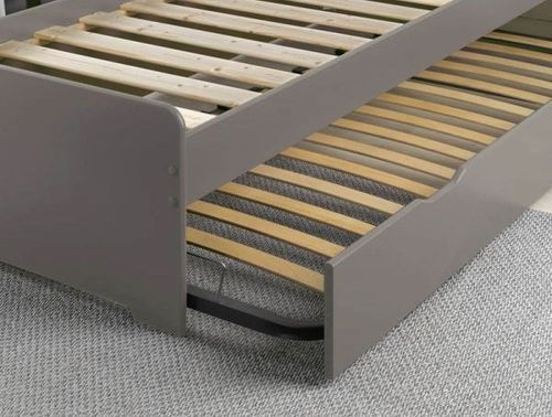 Tiroir de lit gigogne enfant taupe Junior Provence 200 cm - Photo n°3; ?>