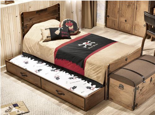 Tiroir de rangement pour le lit Pirate bois clair 90x190 cm - Photo n°3; ?>