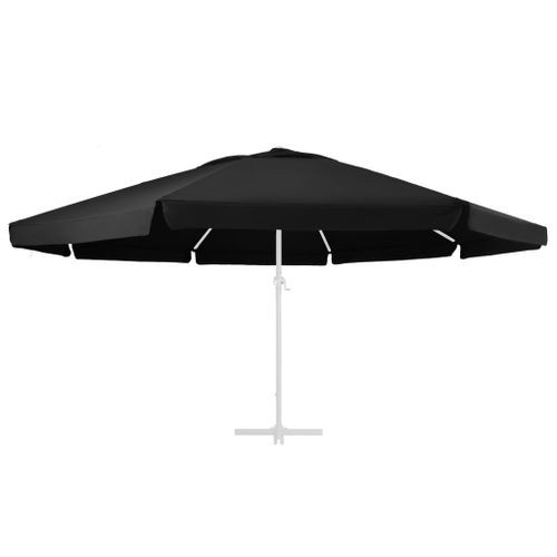 Tissu de remplacement pour parasol d'extérieur Noir 600 cm - Photo n°2; ?>