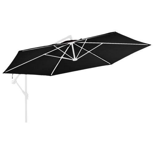 Tissu de remplacement pour parasol déporté Noir 350 cm - Photo n°2; ?>