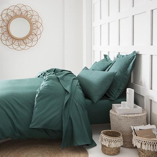 TODAY Drap housse jersey 100% coton - 140x190 cm - Vert émeraude - Photo n°2; ?>