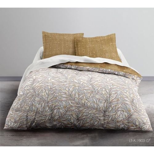 TODAY Parure de couette 100 % Coton 220x240cm SUNSHINE #3.58 - Beige et blanc - Photo n°2; ?>
