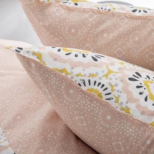 TODAY Parure de couette 100 % Coton 240x260cm SUNSHINE #3.29 - Rose et jaune - Photo n°2; ?>