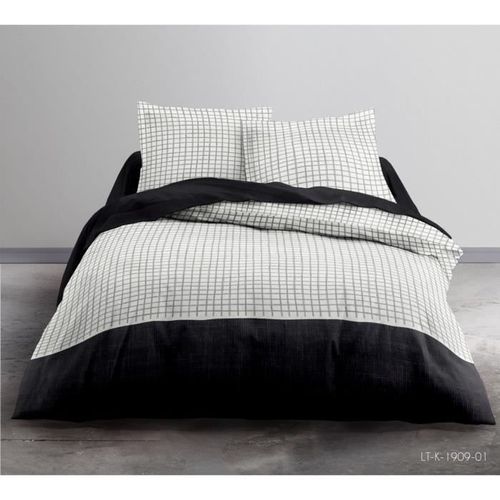 TODAY Parure de couette 100 % Coton 240x260cm SUNSHINE #3.55 - Noir et blanc - Photo n°2; ?>