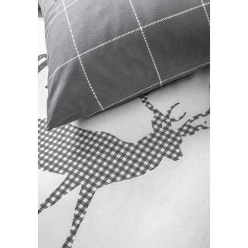 TODAY Parure de couette 100% Coton ADVENTURE Au coin du feu 240x260cm + 2 taiess d'oreiller 63x63cm - Gris - Photo n°2; ?>