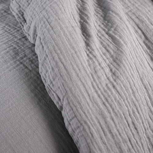 TODAY Parure de couette 220x240 cm - Gaze de Coton - Gris Acier - Photo n°2; ?>
