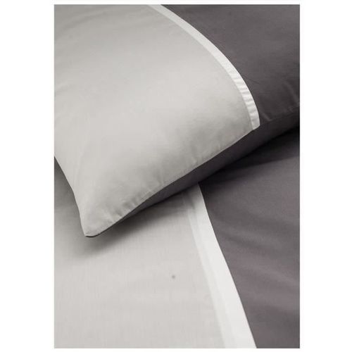 TODAY Parure de couette Gabin - 100% coton percale - 240 x 260 cm - Gris canon de fusil - Photo n°2; ?>