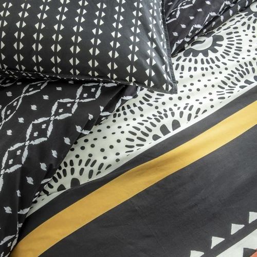 TODAY Parure de couette Sunshine #1.5 - 100% Coton - 220 x 240 cm - Noir et blanc - Photo n°2; ?>