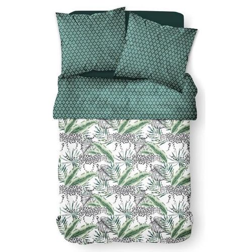 TODAY Parure de couette Sunshine #2.7 - 100% Coton - 220 x 240 cm - Vert et blanc - Photo n°2; ?>