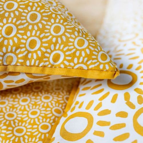 TODAY Parure de lit 2 personnes - 220 x 240 cm - Coton imprime jaune Ethnique DESERT CHIK Kalahari - Photo n°3; ?>