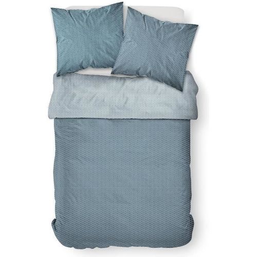 TODAY Parure de lit Jap & Scandi - 1 housse de couette 220 x 240 cm + 2 Taies d'Oreiller 63 x 63 cm - 100% Coton 57 Fils - Bleu - Photo n°2; ?>