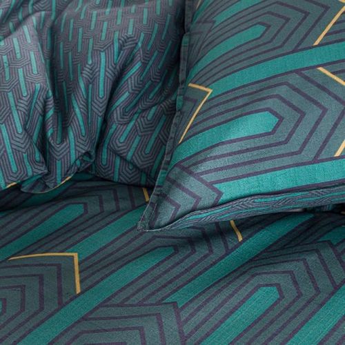 TODAY Parure de lit SUNSHINE 5.36 - 2 personnes - 240 x 260 cm coton - Imprimé Vert Graphique TODAY - Photo n°3; ?>