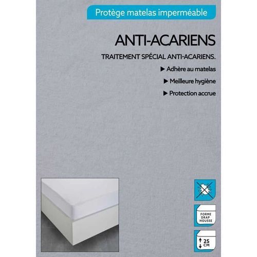 TODAY Protege Matelas / Alese Imperméable Anti-Acariens 160x200cm - 100% Coton - Photo n°2; ?>