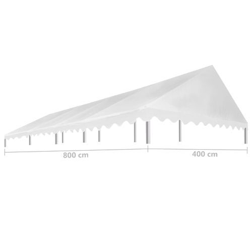 Toit de tente de réception 4x8 m Blanc 450 g/m² - Photo n°3; ?>
