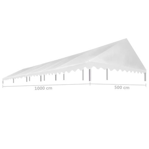 Toit de tente de réception 5x10 m Blanc 450 g/m² - Photo n°3; ?>
