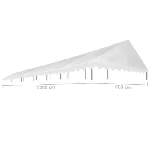 Toit de tente de réception 6x12 m Blanc 450 g/m² - Photo n°3; ?>