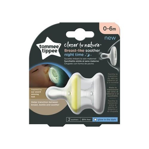 TOMMEE TIPPEE Sucette CTN - Forme Naturelle Nuit x2 0-6 mois - Photo n°2; ?>