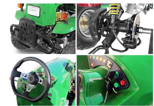 Tracteur enfant 110cc 3 vitesses automatiques avec remorque rouge - Photo n°2; ?>