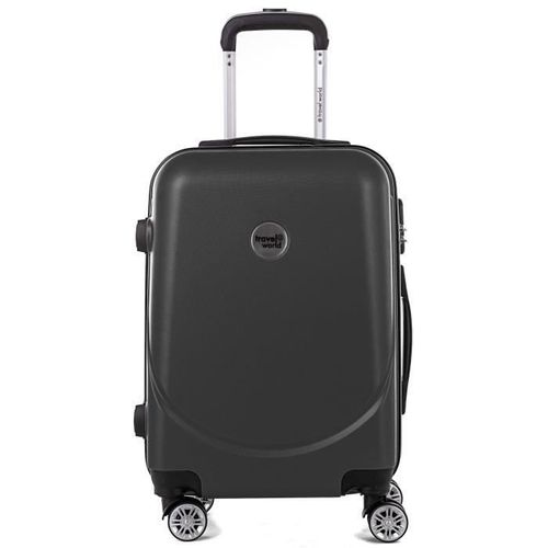 TRAVEL WORLD Ensemble de 2 Valises 50/80cm avec 4 roues Gris Foncé - Photo n°2; ?>