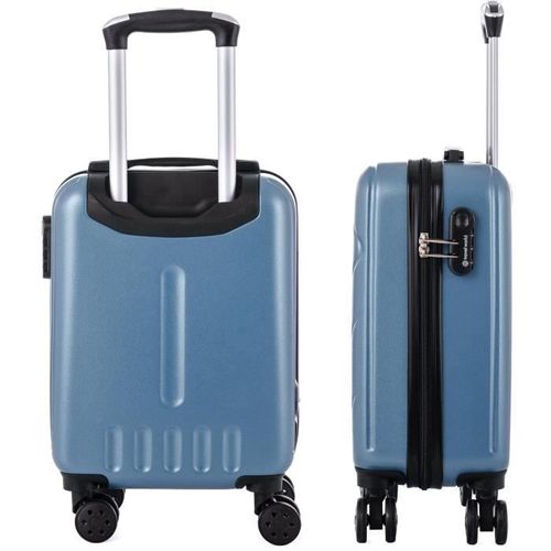 TRAVEL WORLD Ensemble de 3 valises 46/56/66cm Bleu - Photo n°2; ?>
