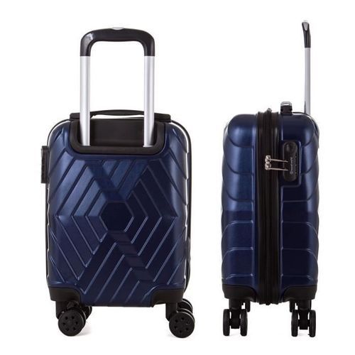 TRAVEL WORLD Ensemble de 3 valises 46/56/66cm Bleu marine - Photo n°3; ?>