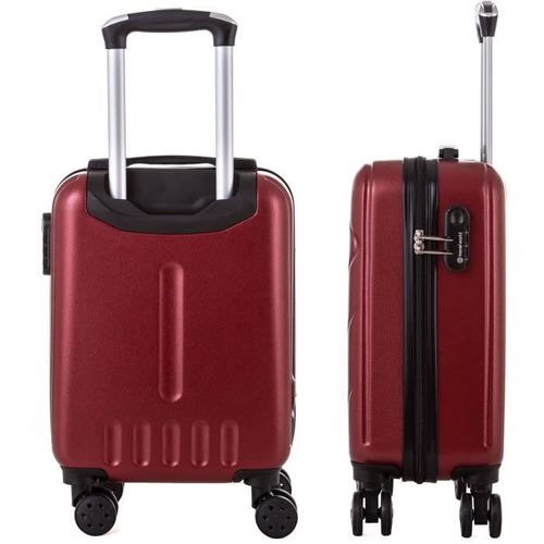 TRAVEL WORLD Ensemble de 3 valises 46/56/66cm Rouge foncé - Photo n°2; ?>