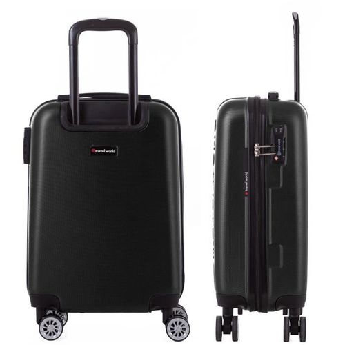 TRAVEL WORLD Ensemble de 3 Valises 55/65/75 cm Noir - Photo n°2; ?>