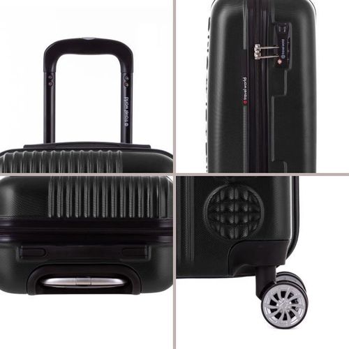 TRAVEL WORLD Ensemble de 3 Valises 55/65/75 cm Noir - Photo n°3; ?>