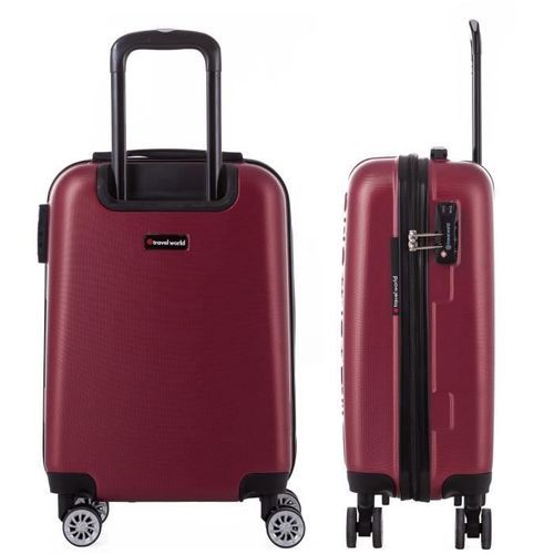 TRAVEL WORLD Ensemble de 3 Valises 55/65/75 cm Rouge Bordeaux - Photo n°2; ?>