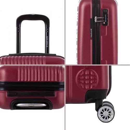 TRAVEL WORLD Ensemble de 3 Valises 55/65/75 cm Rouge Bordeaux - Photo n°3; ?>