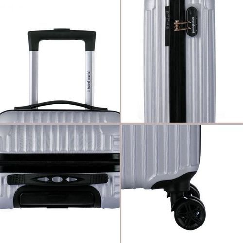 TRAVEL WORLD Valise trolley 50cm avec 4 roues - Couleur ARGENT - Photo n°3; ?>