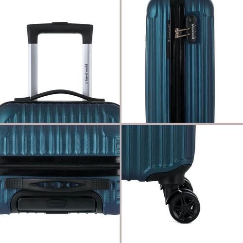 TRAVEL WORLD Valise trolley 50cm avec 4 roues - Couleur Canard - Photo n°3; ?>