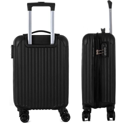 TRAVEL WORLD Valise trolley 50cm avec 4 roues - Couleur NOIR - Photo n°2; ?>