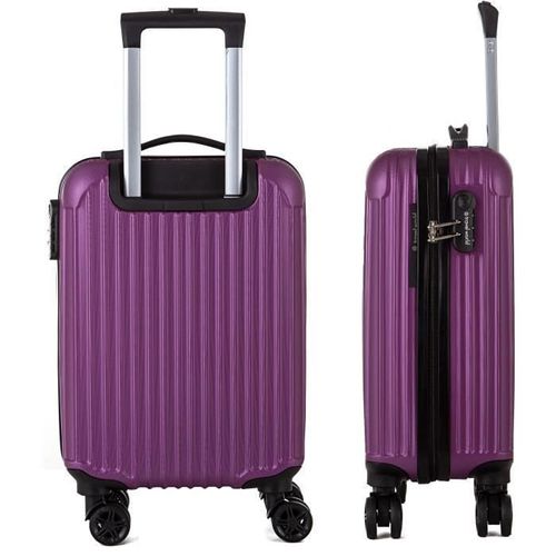 TRAVEL WORLD Valise trolley 50cm avec 4 roues - Couleur VIOLET FONCE - Photo n°2; ?>