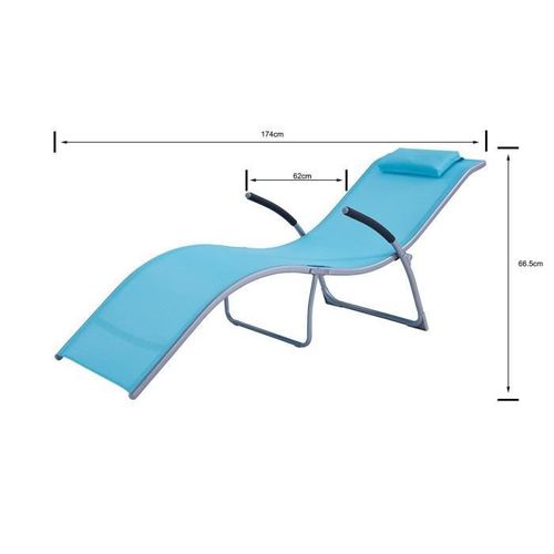 TREVI Bain de soleil rétractable - Bleu - Photo n°2; ?>