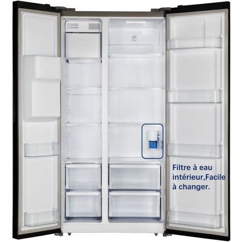 TRIOMPH TSN552NFW - Réfrigérateur Américain - 552 L (383 + 169) - Froid ventilé - A+ - L 91.1 x H 178 cm - Blanc - Photo n°2; ?>