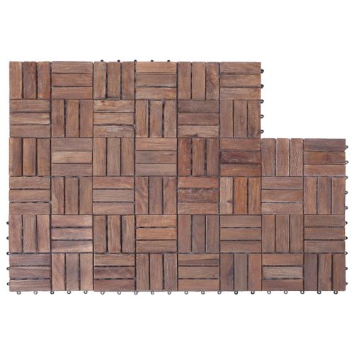 Tuiles de terrasse 11 pcs 30x30 cm Bois de récupération solide - Photo n°3; ?>