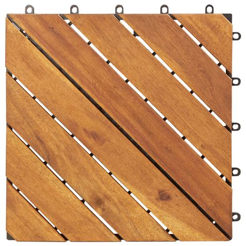 Tuiles de terrasse 20 pcs Marron 30x30 cm Bois massif d'acacia - Photo n°3; ?>