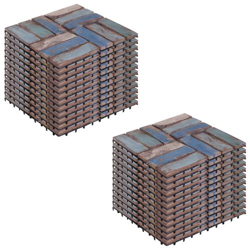 Tuiles de terrasse 22 pcs 30x30 cm Bois de récupération solide 2 - Photo n°3; ?>