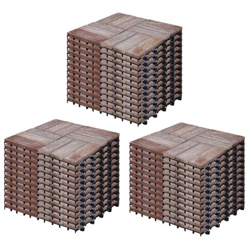 Tuiles de terrasse 33 pcs 30x30 cm Bois de récupération solide - Photo n°2; ?>