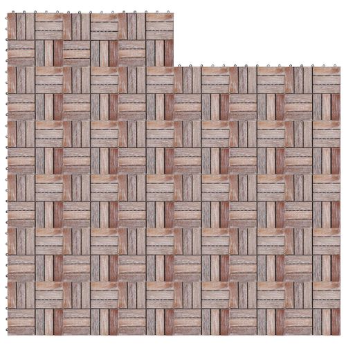 Tuiles de terrasse 33 pcs 30x30 cm Bois de récupération solide - Photo n°3; ?>