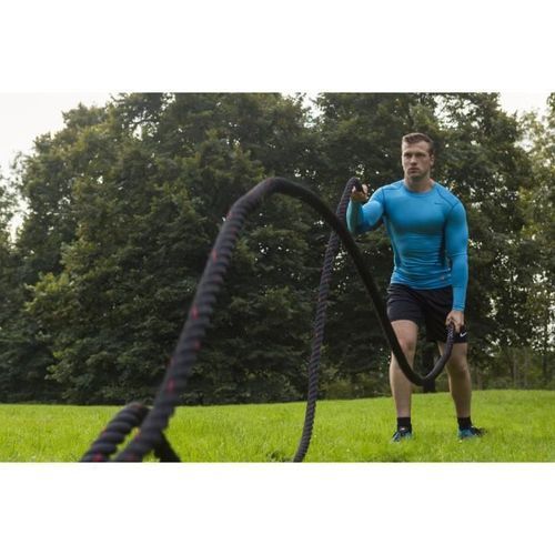 TUNTURI Corde ondulatoire de musculation battle rope crossfit 9m noire - Photo n°3; ?>
