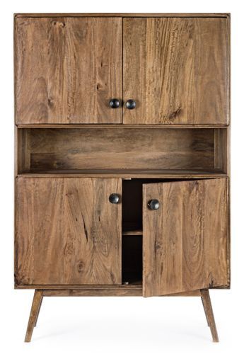 Vaisselier 4 portes 1 niche en bois de manguier Sylvie L 104 cm - Photo n°2; ?>