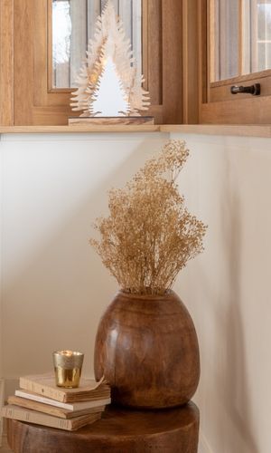 Vase en bois massif marron petit modèle Jeanie D 24 cm - Photo n°2; ?>