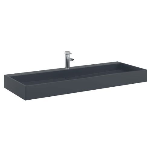 Vasque 120x46x11 cm fonte minérale/marbre anthracite - Photo n°3; ?>