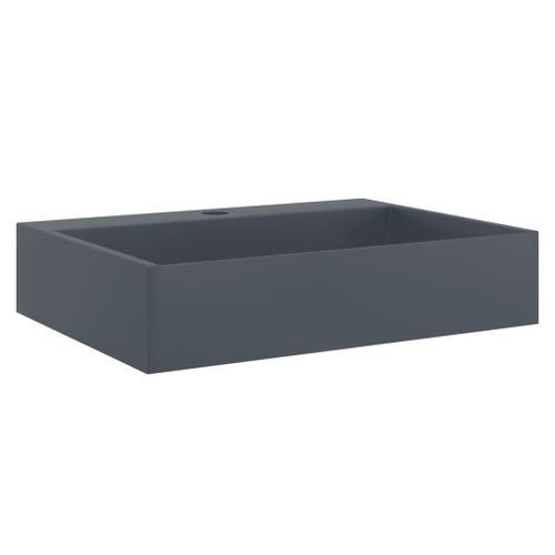 Vasque 50x38x11 cm fonte minérale/marbre anthracite - Photo n°2; ?>