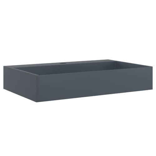 Vasque 60x38x11 cm fonte minérale/marbre anthracite - Photo n°2; ?>