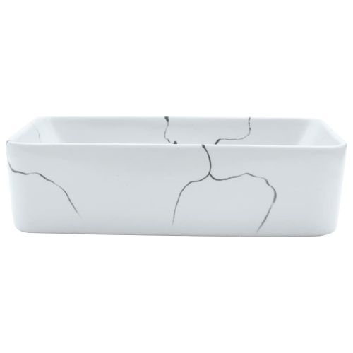 Vasque à poser blanc rectangulaire 46x35,5x13 cm céramique - Photo n°3; ?>