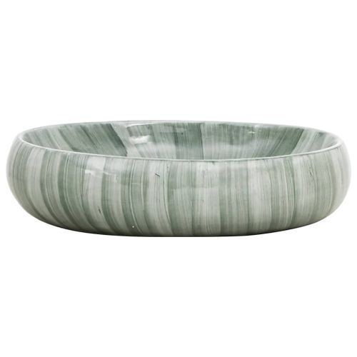 Vasque à poser vert ovale 59x40x15 cm céramique - Photo n°3; ?>