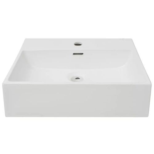 Vasque avec trou de robinet en céramique Blanc 51,5x38,5x15 cm - Photo n°3; ?>